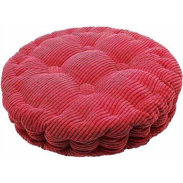 PAVZDC Cojín redondo grueso para silla, cojín redondo para silla, cojín acolchado para asiento, hogar, jardín, comedor, 40 cm, rojo oscuro, CRUEL
