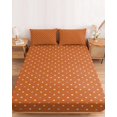 thumbnail image 2 of Twin XL Size Fitted Sheet Set - Color Polka Dot 2 Piece Bedding Sets 16" Deep Pocket Fitted Sheet with 1 Pillowcases, Modern Simple Geometric Brown Brushed Microfiber Hotel Luxury Bed Sheets, 2 of 9