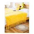 thumbnail image 4 of Manta de sofá, manta pequeña de estilo escandinavo, manta para siesta, manta de punto con borlas de hilo para el extremo de la cama, manta de color sólido (rosa naranja) brillar Electrónica, 4 of 5