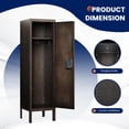 thumbnail image 5 of Yizosh Metal Locker with 1 Lockable Door, Industrial Black Steel Storage Locker, 55.1" L x 15" W x 18" D, Modern Style, Perfect for Office, School, Gym, Home Storage, 5 of 9