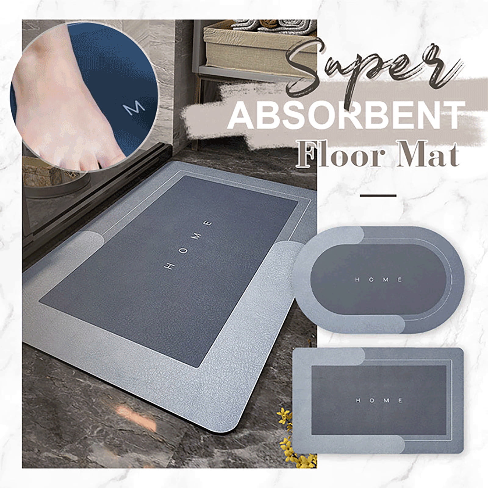 VBVC Super Absorbent Floor Mat,Bathroom Absorbent And Quick-Drying