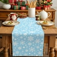 thumbnail image 2 of Christmas Winter Snowflakes Table Runner 13x70in Non-Slip Cotton Linen Table Runners, Blue and White Dresser Scarves TableRunner for Dinner Kitchen Dining Wedding Party, 2 of 9