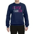 thumbnail image 2 of Fight Cancer Ribbon Unisex Crewneck Graphic Sweatshirt, Navy, X-Large, 2 of 3