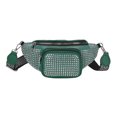 thumbnail image 1 of Bolsa De Pecho Bolso de hombro para mujer Bolso cruzado de PU con diamantes de imitación Cremallera Sólido (Verde) Ehuebsd Para Estrenar, 1 of 9