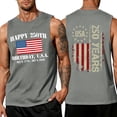 thumbnail image 2 of Trgacdwlo S-5XL Big and Tall 250th Anniversary America Mens Tank Tops Freedom Men Sleeveless Shirt Summer Patriotic Men's Shirts Gray XXL, 2 of 4