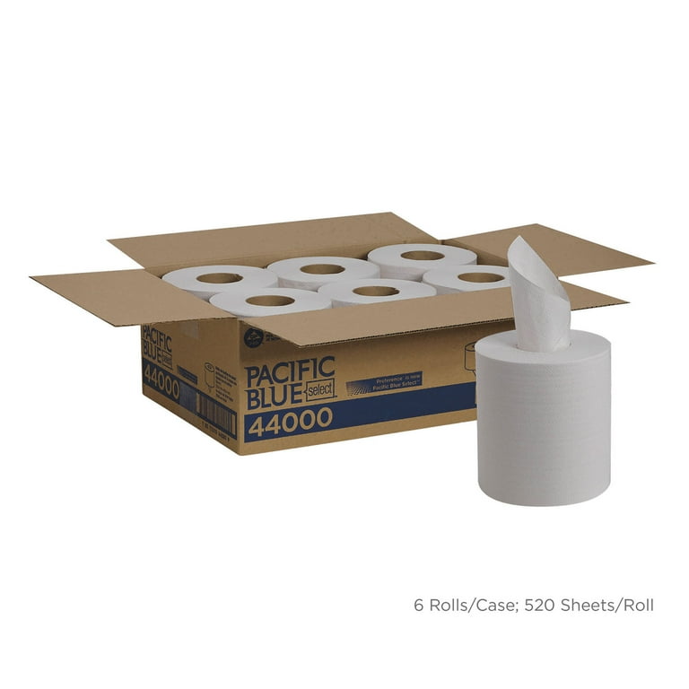 Pacific Blue Select 2-Ply Center-Pull Perf Wipers, 2-Ply, 8.25 x 12, White, 520/Roll, 6 Rolls/Carton Pacific Blue Select 2-Ply Center-Pull Perf Wipers, 2-Ply, 8.25 x 12, White, 520/Roll, 6 Rolls/Carton