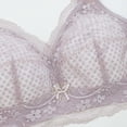 thumbnail image 5 of Jinhomg Women's Everyday Bras, Plus Size Wireless Sheer Lace Full-Coverage Bra for daily and T-shirt wear, Back Closure, Lace No Print, Soft Support Purple 38, 5 of 9