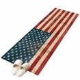 thumbnail image 2 of American Flag Runner Rug 2x6 FT, Non Slip Hallway Rugs, Red Strip Vintage Shabby US Flag Washable Soft Floor Carpet Non-Shedding Throw Runner Carpet Long Rug for Entryway Kitchen Bedside Sliding Door, 2 of 8