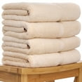 thumbnail image 5 of Luxury Hotel & Spa Towel 100% Genuine Turkish Cotton Bath Towels - Beige - Dobby Border - Set of 4, 5 of 6