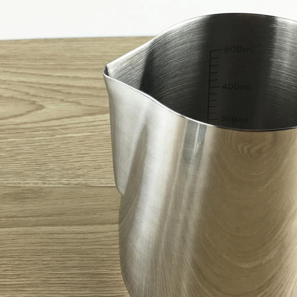 Fiocias 2Pcs Milk Frothing Pitcher Stainless Steel Metal - For Milk Frothers, Espresso