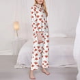 thumbnail image 3 of Lsque Hand Drawn Watermelon Pattern Long Sleeve Pajama Set for Women - Soft 2-Piece Sleepwear and Loungewear Set with Pockets, Comfy Nightwear-Large, 3 of 7