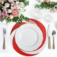 thumbnail image 4 of Ryvnso Red and White Geometry Spiral Round Plate Mats Dining Table Placemat Set of 4 for Holiday Decoration, 4 of 7