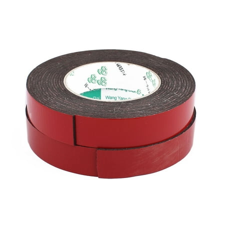 2Pcs 25mm x 1mm Car Double sided Self Adhesive Shockproof Foam Tape 5M Length