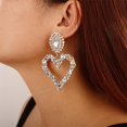 thumbnail image 2 of Bohemian Sparkling Heart Crystal Dangle Earrings Rhinestone Chandelier Earrings Festival Prom Party Accessories for Women, 2 of 10