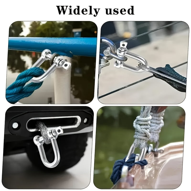 D-Shaped Ring Locking Clips, Metal Alloy for Construction Rigging, Vehicle Recovery, Towing, Securing, Hanging, Multipurpose Hardware, Outdoor Keychain Carabiner/Corrosion Resistant/Fuctional Design