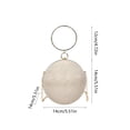 thumbnail image 3 of Women’s Rhinestone Evening Clutch Ball Purse – Round Chain Shoulder Crossbody Handbag for Weddings, Parties, Prom, 3 of 6