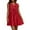 Red, variant on Summer Beach Dresses for Womens 2026 Plus Size Fashion Casual Sleeveless Crew Neck Lace-up Pleated Dress