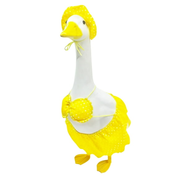 Keyohome Hawaiian Porch Goose Outfit Washable Summer Lawn Goose Statue Clothes Cute Decoration for Party Yard Decor Present