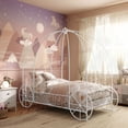 thumbnail image 2 of Furniture of America Carriage Kids Twin Metal Bed, White, 2 of 11