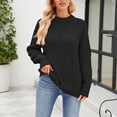 thumbnail image 5 of Duoif Sweaters for Women, Women's Fashion Casual Solid Color Round Neck Autumn and Winter New Loose Pullover Sweater Womens Sweaters Black S, 5 of 14