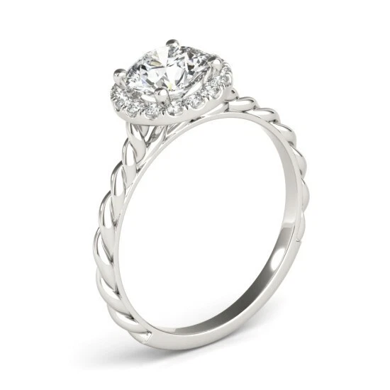 1.20Ct Round Cut Moissanite Women's Engagement Ring Solid 14k White Gold Plated