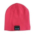 thumbnail image 6 of HESHENG Bluetooth 5.0 Beanie Wireless Music Listening Handsfree Headphone Hat Winter Warm Knitted Cap, Rose Red, 6 of 11