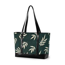 FORMRS Laptop Tote Bag for Women with 15.6" Computer Compartments Handbag, Beige Leaves