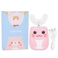 thumbnail image 2 of Children Electric Toothbrush Teeth Cleaning Massage UShape Waterproof Automatic Toothbrush(Pink ), 2 of 5