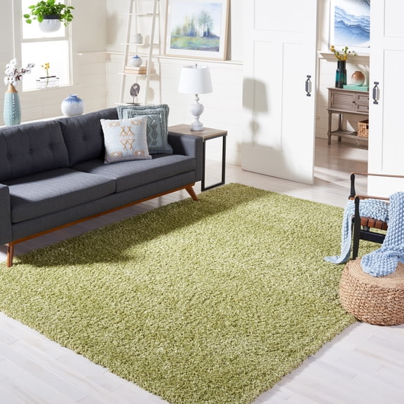 SAFAVIEH California Plush Solid Shag Area Rug, Green, 9'6" x 13' - Large - Modern Design, Green, Non-Shedding & Easy Cleaning, Ultra Plush Thick Pile, Ideal for Living Room, Bedroom