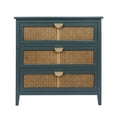 thumbnail image 4 of UBesGoo 3-Drawer Dresser Green, Natural Rattan & MDF Bedroom Storage Solution, 4 of 16