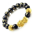 thumbnail image 6 of Bracelet Black Obsidian Wealth Lucky Meaning Buddha Bead Bracelet with Pixiu Character for Men Women, 6 of 8