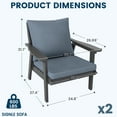thumbnail image 6 of FOOWIN 4-Piece Patio Furniture Set, HDPE Outdoor Conversation Set with 4 Seating & Cushions, Perfect Patio Sofa Set for Garden, Porch, Backyard, Grey Frame with Grey Cushion, 6 of 7