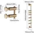 thumbnail image 3 of Fichiouy 6 Hooks Metal Coat Rack Wall Mounted Garment Stand 180° Rotation Hooks Solid Rod Brass, 3 of 6