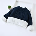 thumbnail image 4 of Hessimy Baby Boys Girls Fall Cable Knit Sweater Long Sleeve Solid Knitwear Tops Toddler Casual Warm Autumn Winter Pullovers Clothes 0-3m Outerwear (Navy,6-7 Years), 4 of 4