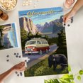 thumbnail image 5 of Lantern Press 1000 Piece Jigsaw Puzzle, Yosemite National Park, California, Camper Van and Wildlife, 5 of 5