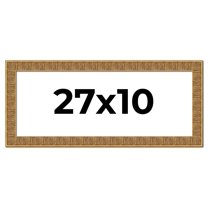 27x10 Frame Black and Gold Distressed Solid Wood Sonoma Picture Frame | 1.625 Inch Moulding Width |