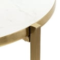 thumbnail image 6 of Kate and Laurel Aguilar Modern Round Side Table, 15 x 15 x 24, White and Gold, Genuine Marble Nightstand for Small Spaces and Living Room Decor, 6 of 8