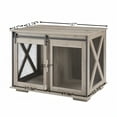 thumbnail image 2 of Noble House Farmhouse Dog Cage Crate Furniture, Sliding Barn Door Kennel End Table with Divider and Flip-Top, Gray Wash, 2 of 9