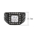 thumbnail image 2 of IP Black (Ion Plating) Stainless Steel Ring with AAA Grade CZ in Clear for Women Style TK3763 Size 11, 2 of 5