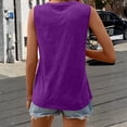 thumbnail image 5 of Women's Summer Solid Color V-Neck Pocket Casual Tank Top, Dark Purple 2XL, 5 of 5