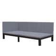 thumbnail image 3 of Royard Oaktree Twin Size Upholstered Daybed, L-Shaped Linen Corner Sofa Bed Frame for Living Room, 3 of 7