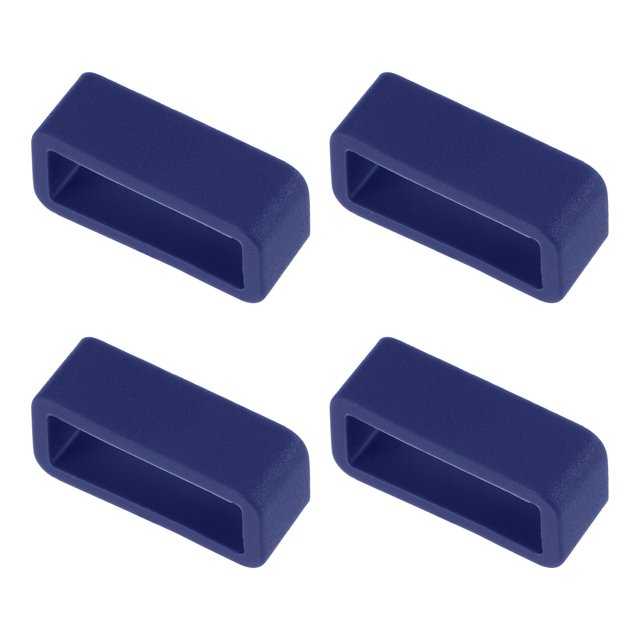 Unique Bargains Watch Band Strap Loops Silicone Watch Holder Keeper for 16mm Width Watch Band, Deep Blue 4 Pack