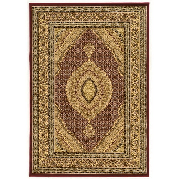 Linon McKinley Mahi Tabriz Power Loomed Polypropylene 5' X 7'6" Rug in Red