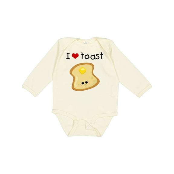 Inktastic I Love Toast Boys or Girls Long Sleeve Baby Bodysuit