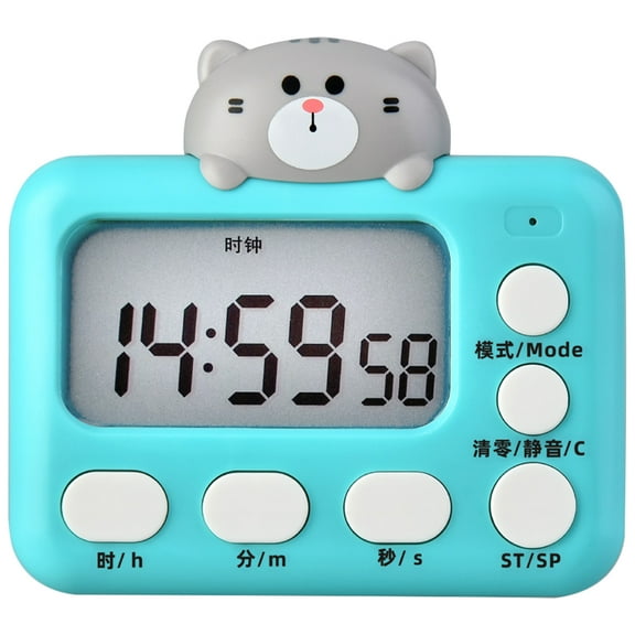 unbranded Digital Timer Cartoon Kitten Electronic Timer Student 8.8X8X2.4CM