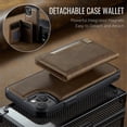 thumbnail image 2 of AutSpace Funda para Apple iPhone 13, Bloqueo RFID, Cuero PU, Compatible con MagSafe, Billetera Desmontable 2 en 1 con Tarjetero, Soporte, Cubierta Protectora Magnética, Marrón, para iPhone 13, 2 of 8