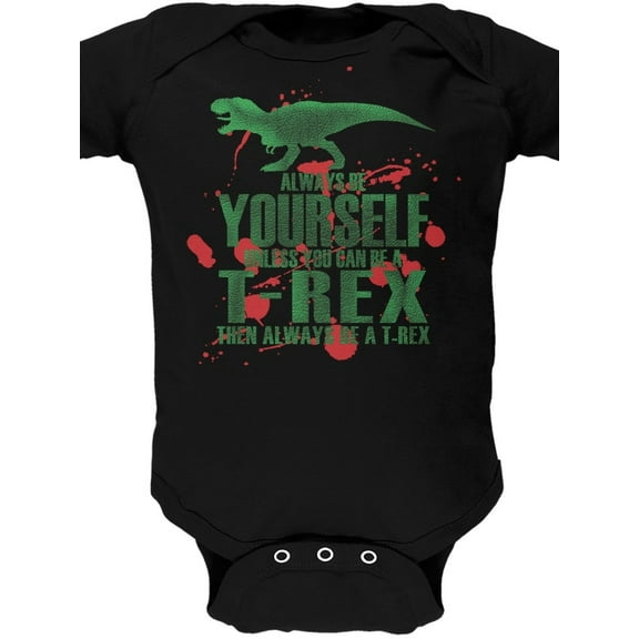 Jurassic - Always Be Yourself T-Rex Attack Jurassic Black Soft Baby One Piece - 18-24 months