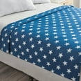 thumbnail image 6 of Dreamscene Flannel Fleece Stars Throw Blanket Super Sof for Kids, Sofa, Travel - 50" x 60" - Super Warm Blanket Navy Blue, 6 of 9