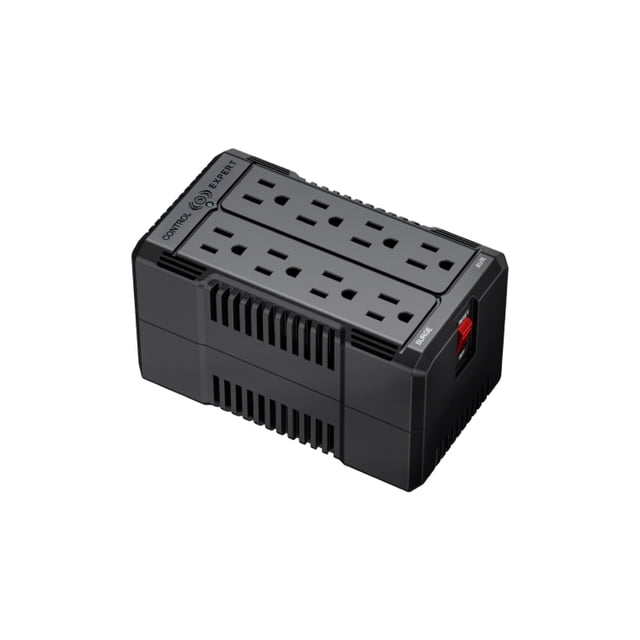 Regulador De Voltaje 8 Contactos 1000va 500w Casa Oficina Color Negro