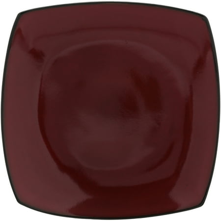 Best Gibson Home Soho Lounge 10.5" Square Dinner Plates, Red, Set of 8 deal